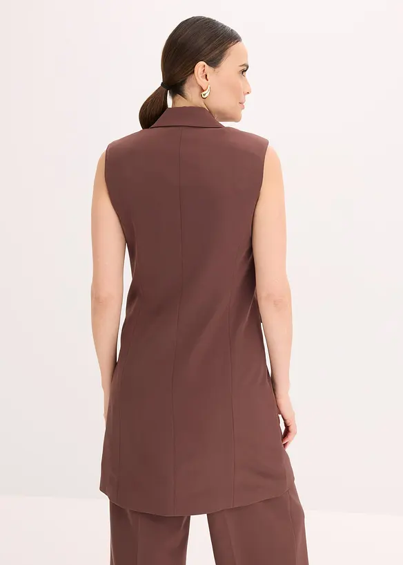 Lang vest i blazer-look, bonprix
