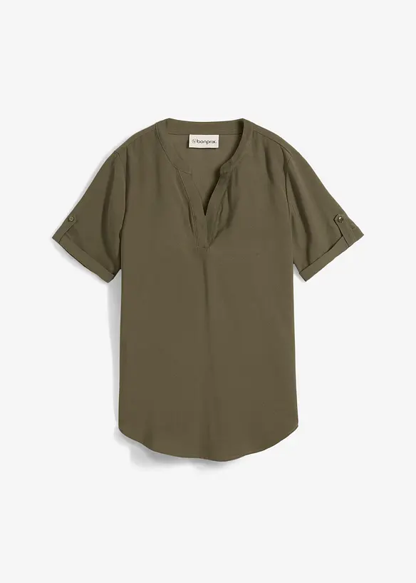 Kortermet bluse i fast viskosemiks, bonprix