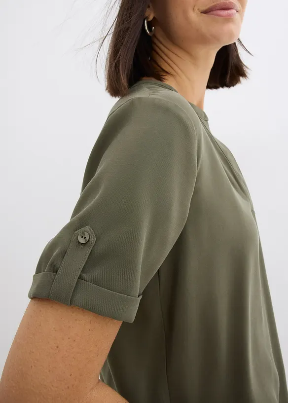 Kortermet bluse i fast viskosemiks, bonprix
