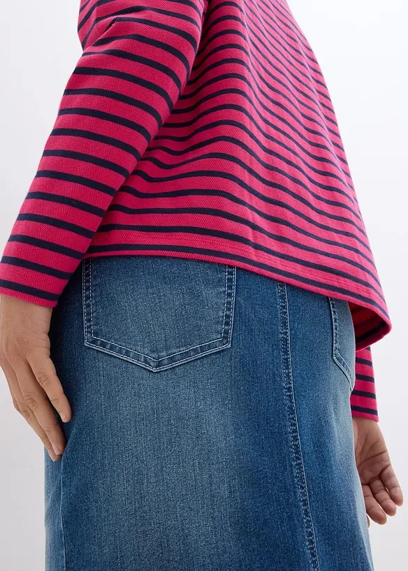 Sweatshirt i strukturmateriale, bonprix