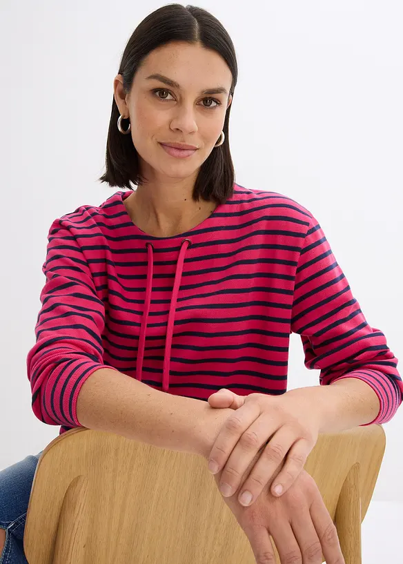 Sweatshirt i strukturmateriale, bonprix