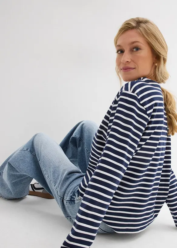 Sweatshirt i strukturmateriale, bonprix