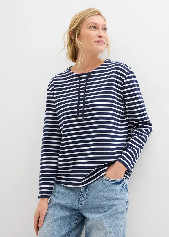 Sweatshirt i strukturmateriale, bonprix
