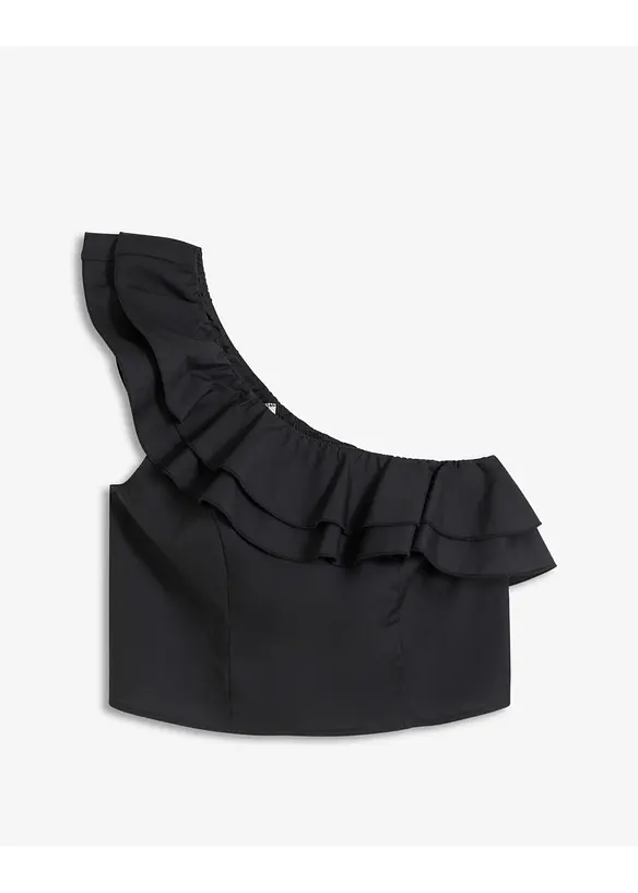 Bluse med volang, bonprix