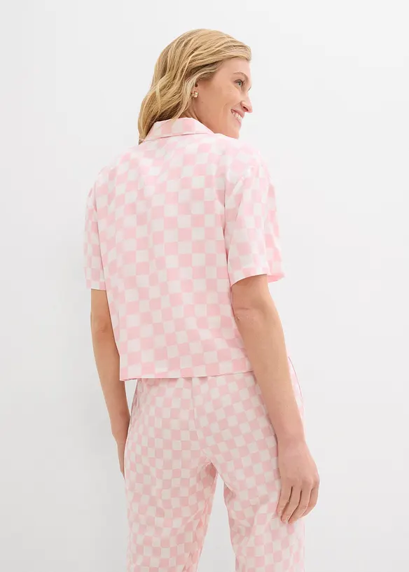 Kortermet bluse med rutemønster, bonprix