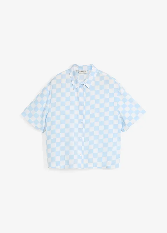 Kortermet bluse med rutemønster, bonprix
