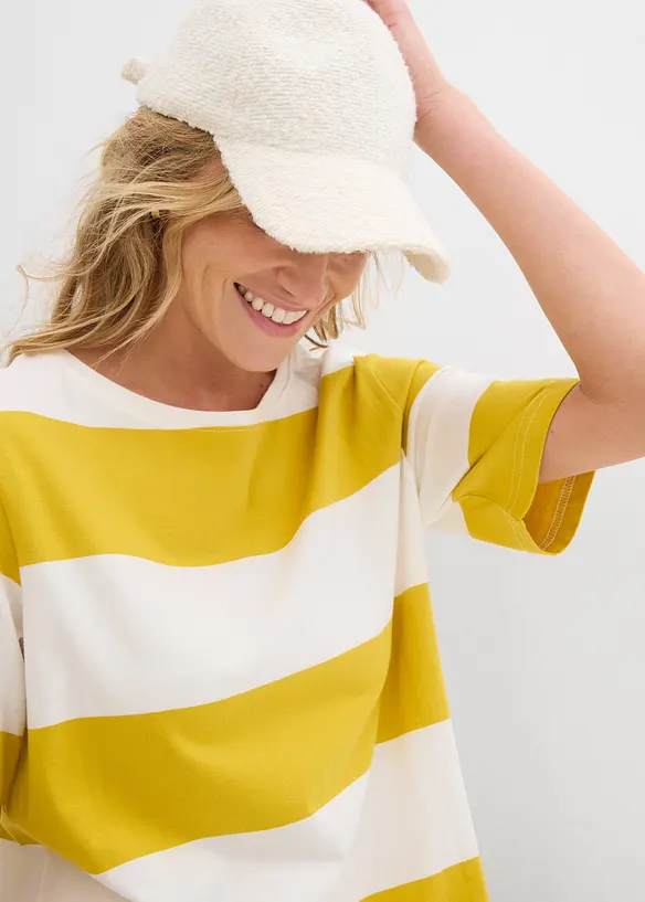 Kjole i &oslash;kologisk bomull og boxy modell, bonprix