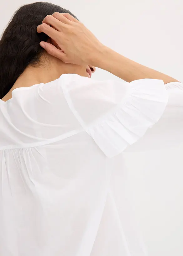 Bluse i lett materiale med volanger, bonprix