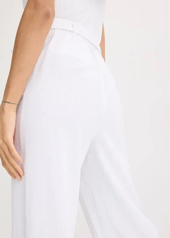 Jumpsuit i jersey-linmiks, bonprix