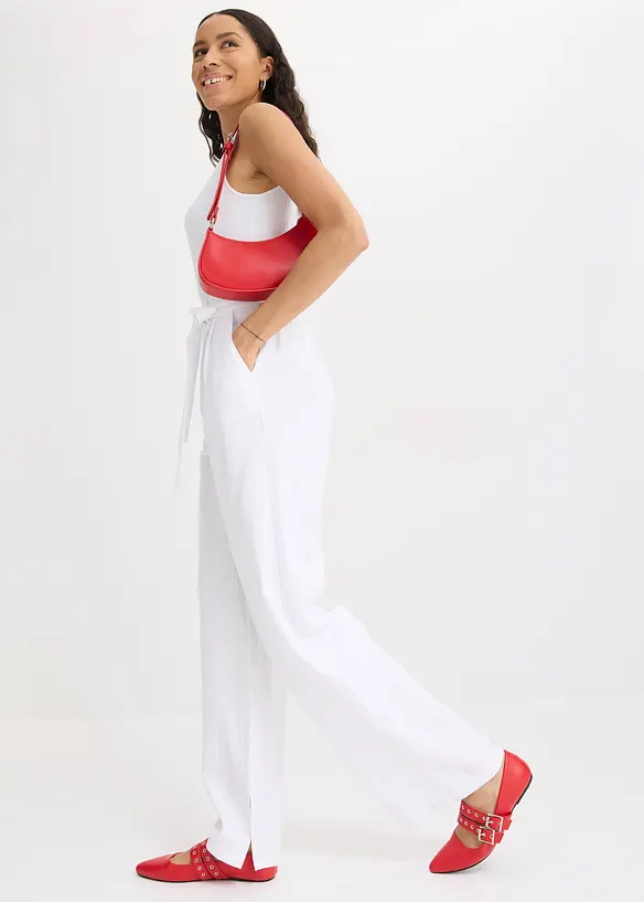 Jumpsuit i jersey-linmiks, bonprix