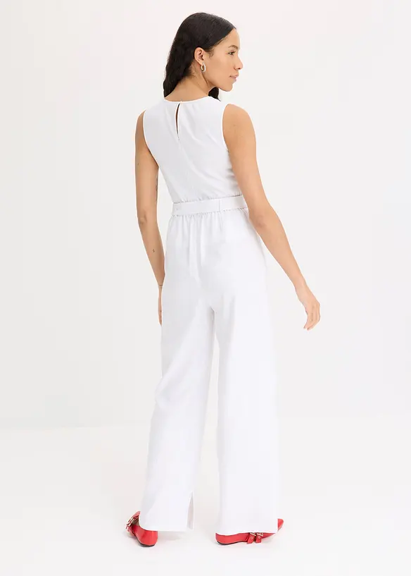 Jumpsuit i jersey-linmiks, bonprix