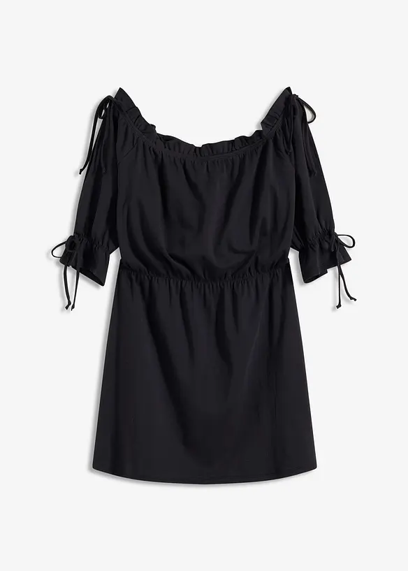 Jerseykjole med carmenutringning, bonprix