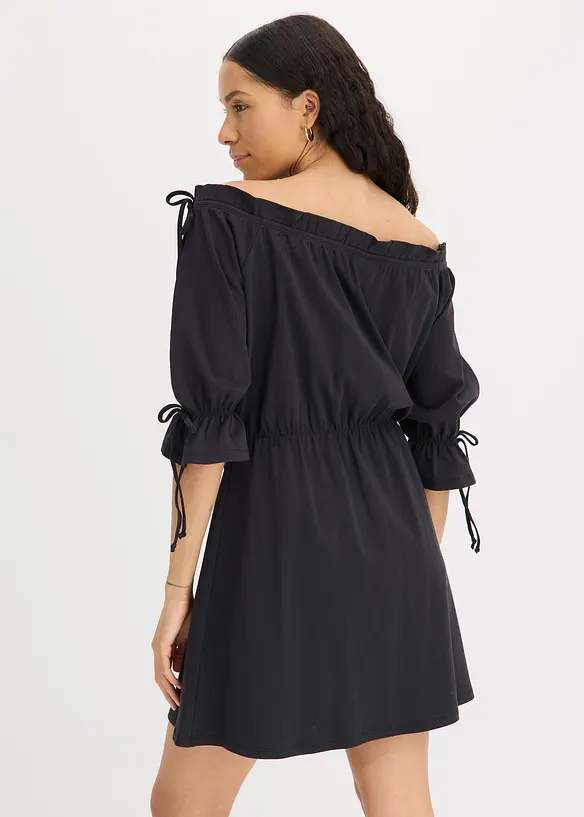 Jerseykjole med carmenutringning, bonprix