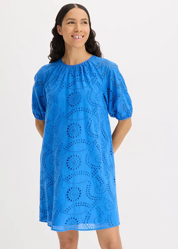 Kjole med hullbroderi, bonprix