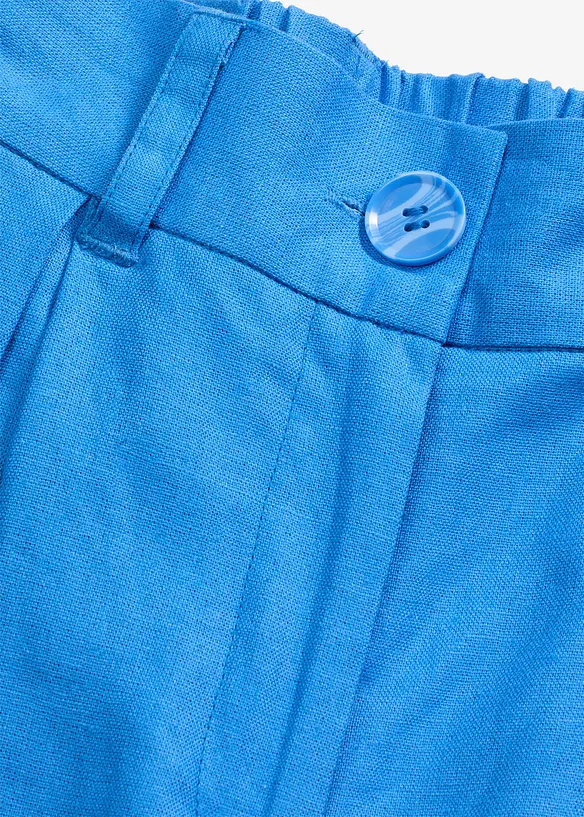 Bermudashorts i luftig linmiks med vide ben, bonprix