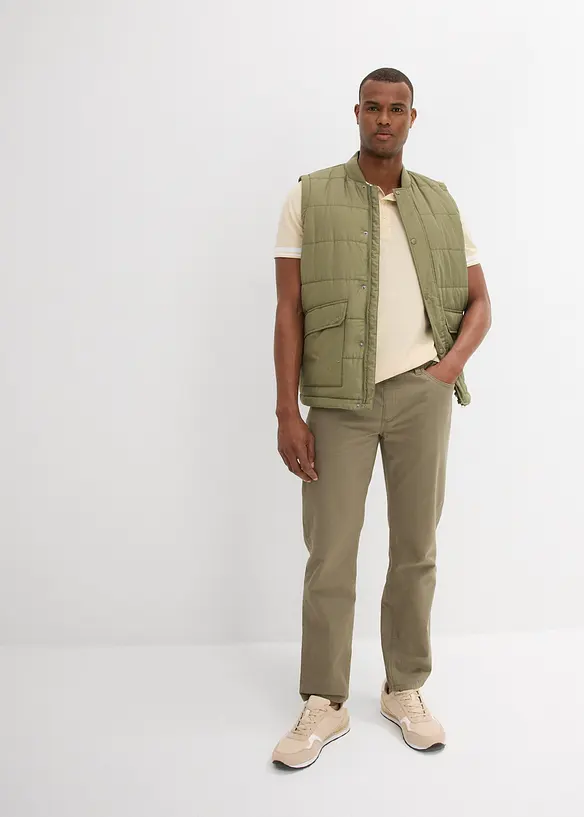 Regular Fit pull on-bukse i 100% bomull, Straight, bonprix