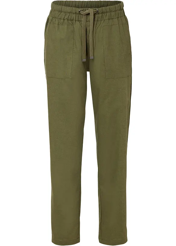 Slip on-bukse av luftig linmiks, bonprix