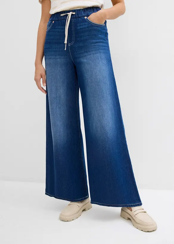 Wide Leg-jeans, Mid Waist, komfortlinning, bonprix