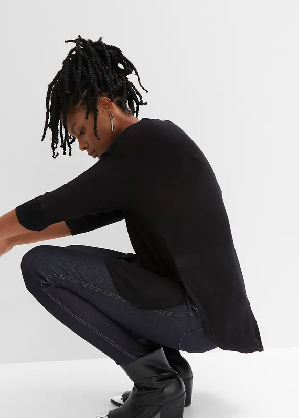 Finstrikket genser med 3/4-lange ermer, bonprix