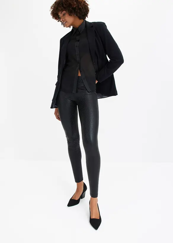 Skimrende leggings i imitert skinn, bonprix