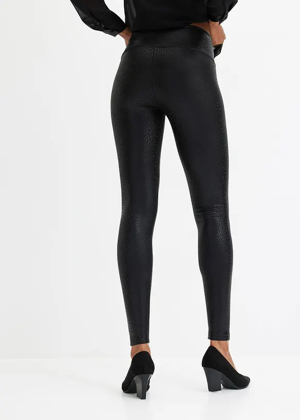 Skimrende leggings i imitert skinn, bonprix