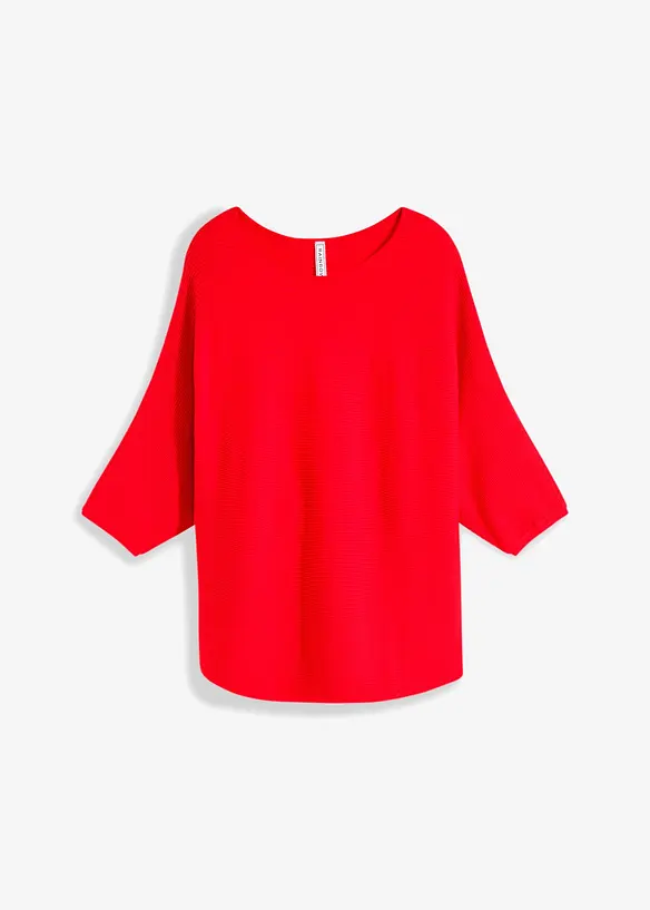 Oversized, ribbestrikket genser i viskosemiks, bonprix