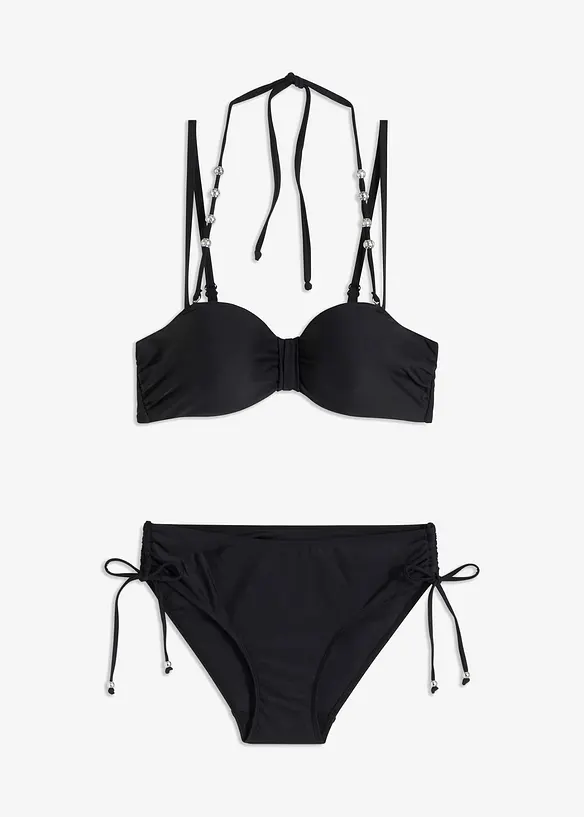 Balconette-bikini med avtagbare halterneck-stropper (2-delt sett), bonprix