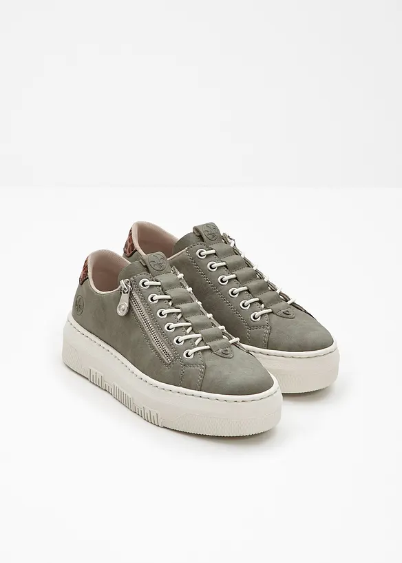Komfort-plat&aring;sneakers fra Rieker med lett s&aring;le, Rieker