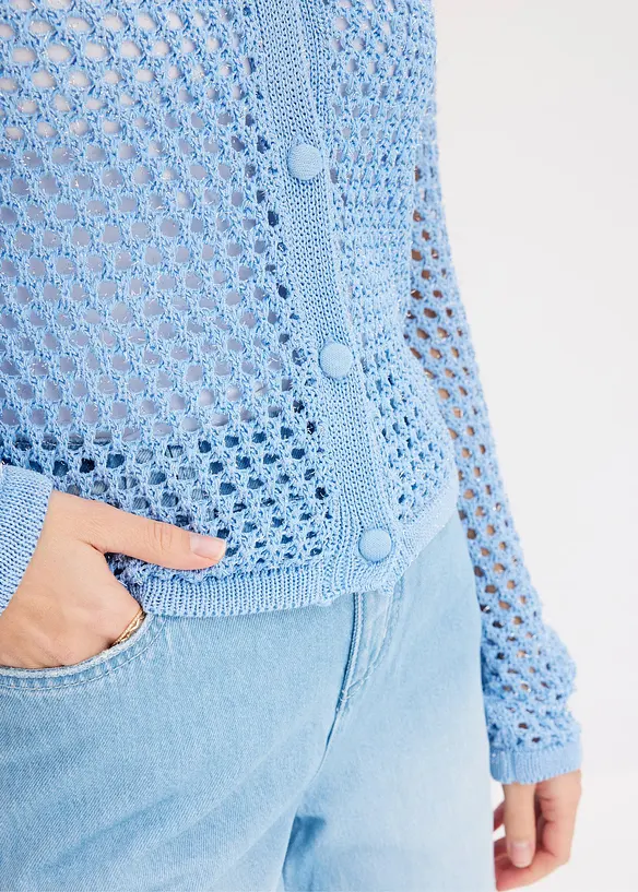 Cardigan med hullmønster, bonprix