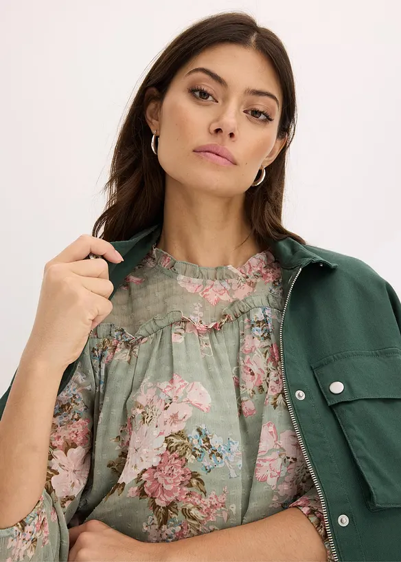 Tunika i mønstret chiffon, bonprix