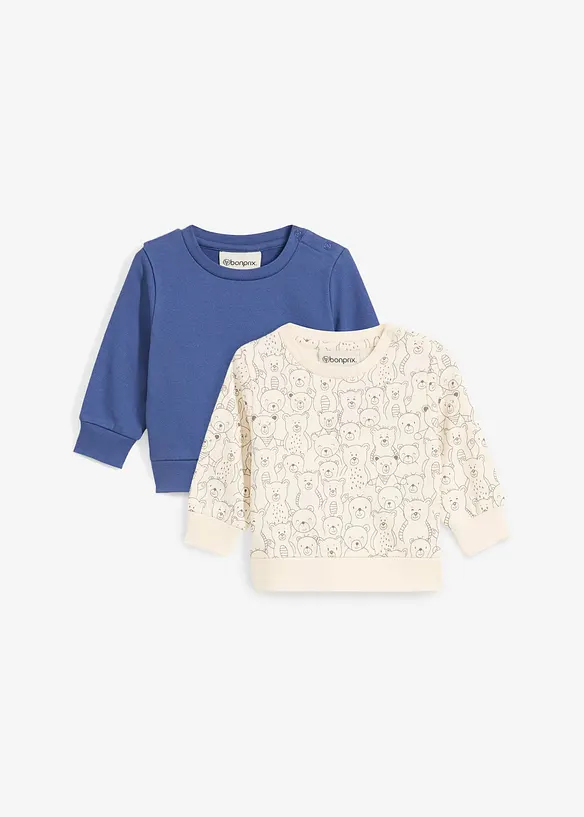 Sweatshirt i &oslash;kologisk bomull (2-pack), bonprix