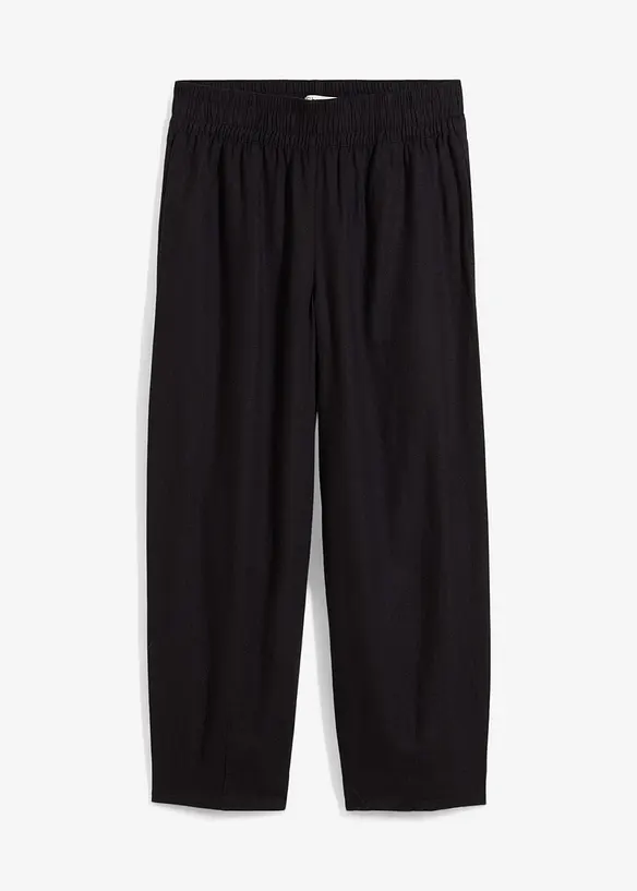 Slip on-bukse med lin, 7/8-lengde, bonprix