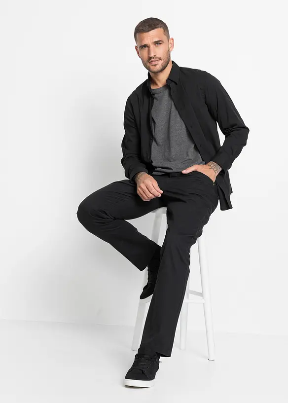 Regular Fit-twillbukse i 100% bomull, Straight, bonprix