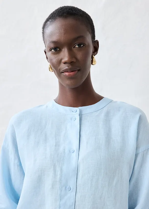 Oversized bluse i lin, bonprix