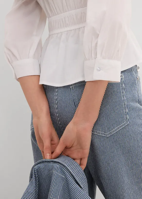 Bluse med rynking og elastiske sømmer, bonprix