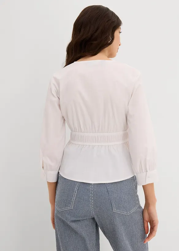 Bluse med rynking og elastiske sømmer, bonprix