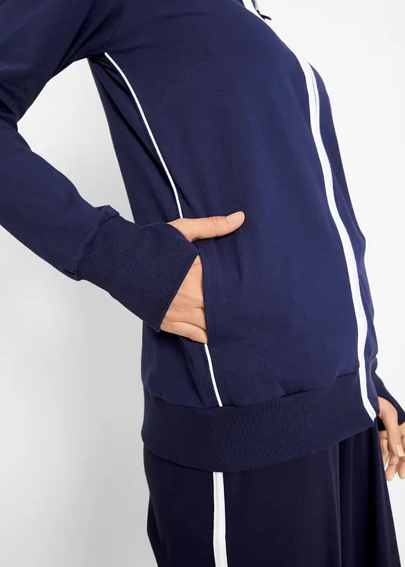 Jakke i sweatshirtmateriale med bomull og stretch, bonprix