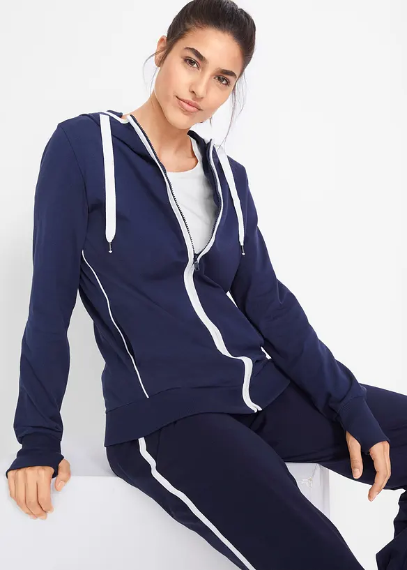 Jakke i sweatshirtmateriale med bomull og stretch, bonprix