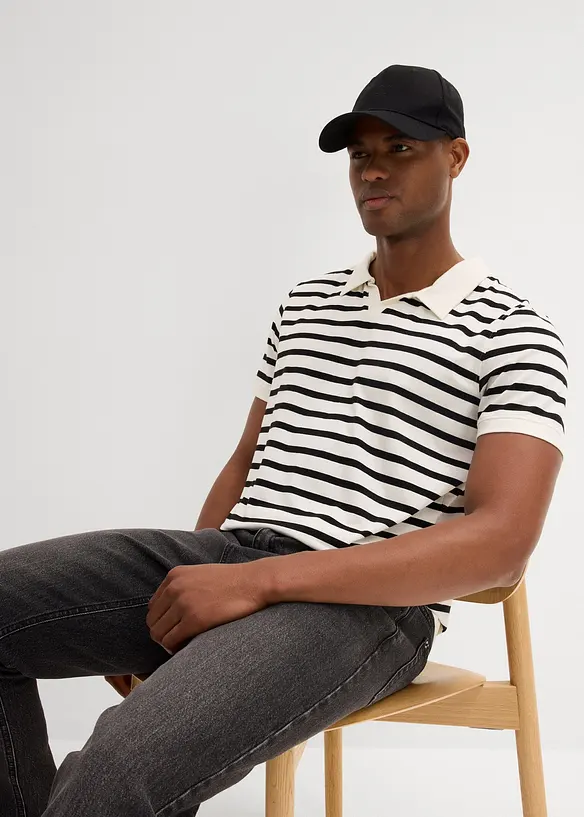 Poloskjorte med økologisk bomull, bonprix