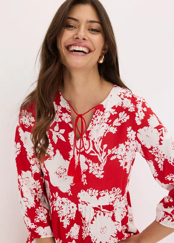 Mønstret maxikjole i lett viskose, bonprix