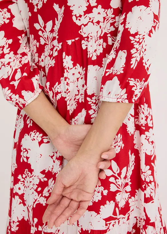 Mønstret maxikjole i lett viskose, bonprix