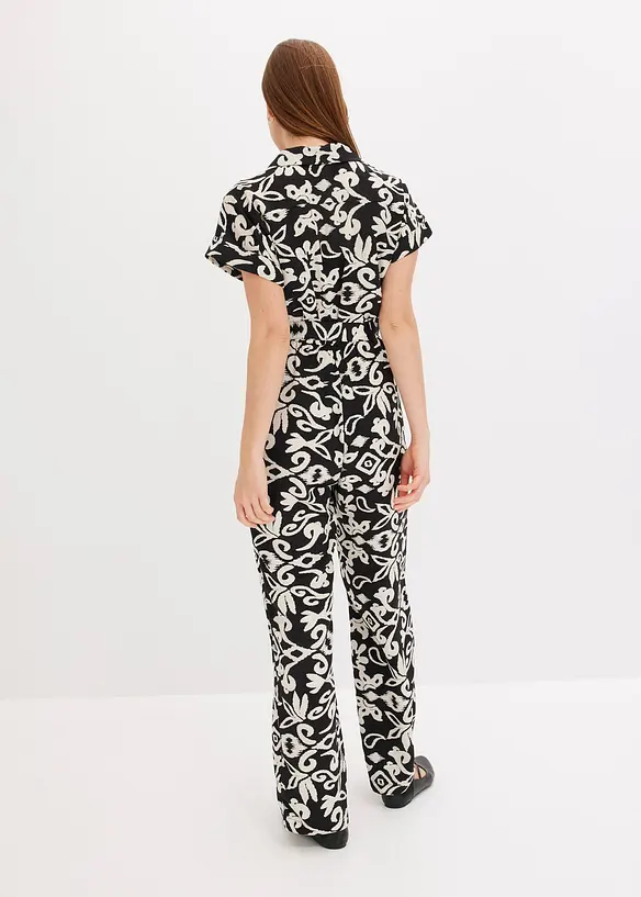 Jumpsuit i lett sateng, bonprix