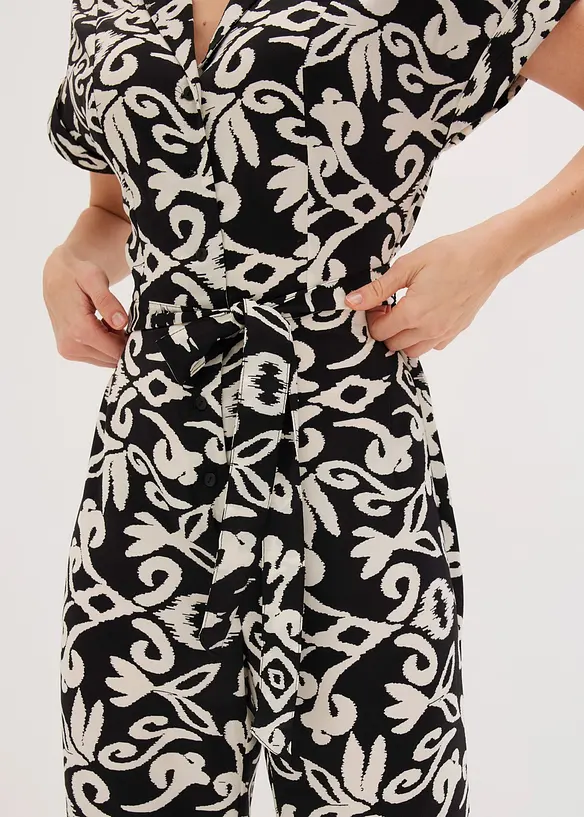 Jumpsuit i lett sateng, bonprix