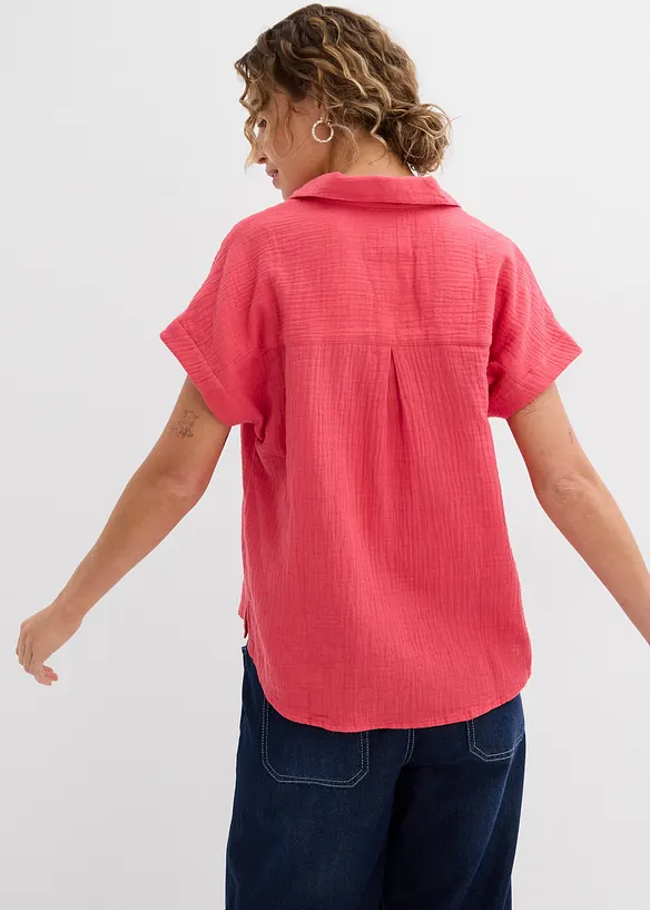 Kortermet, lett musselinbluse, bonprix