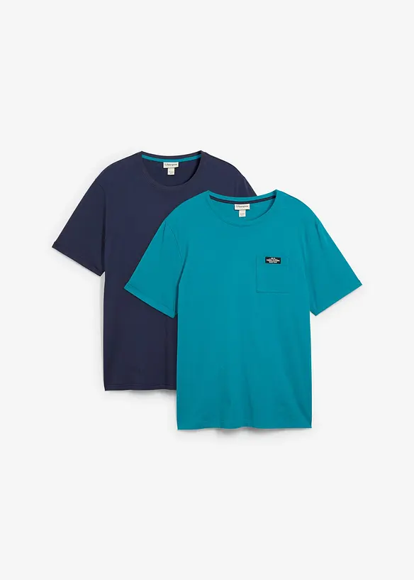 T-skjorte i økologisk bomull (2-pack), bonprix