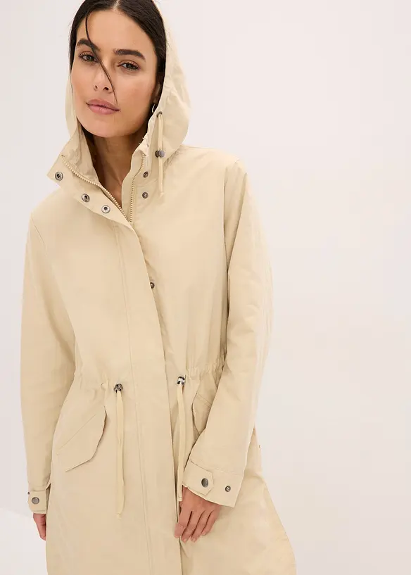 Lang parkas med hette, bonprix