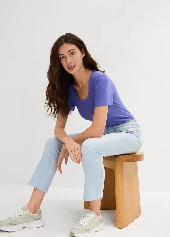 Flared-jeans High Waist, cropped, bonprix