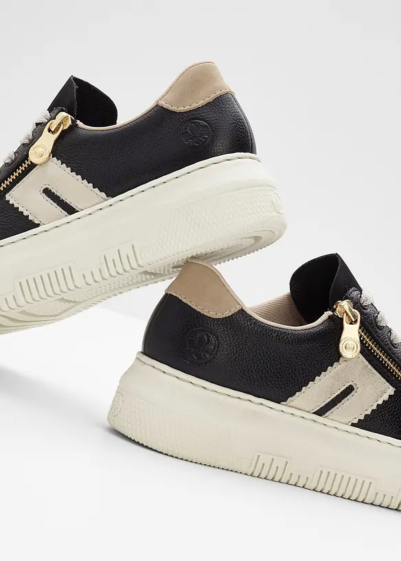 Komfort-plat&aring;sneakers i skinn fra Rieker, Rieker