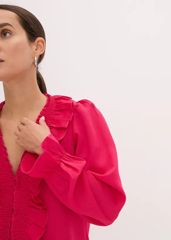 Bluse med volanger, bonprix