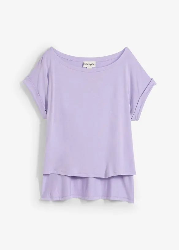 Oversized topp i lett viskose, bonprix